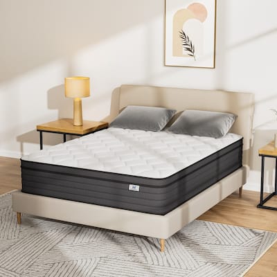 12" Spring Hybrid Mattress in a Box, Pocket Springs, Isolation Motion, Back Pain Relief, CertiPUR-US
