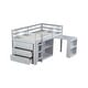 preview thumbnail 10 of 21, Twin loft bed with storage compartments, chest of drawers, shelves and pull-out desk