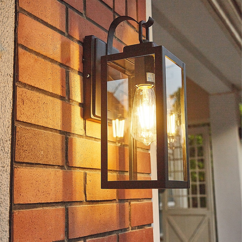 1-Light Outdoor Matte Black Wall Light Sconce
