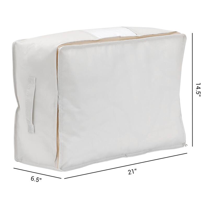 1 Pack Clothes Storage, Storage Bags, Moving Bags for Clothes, Comforters, Closet Organizers and Storage with Handles - Light Grey - 21*14.5*6.5in