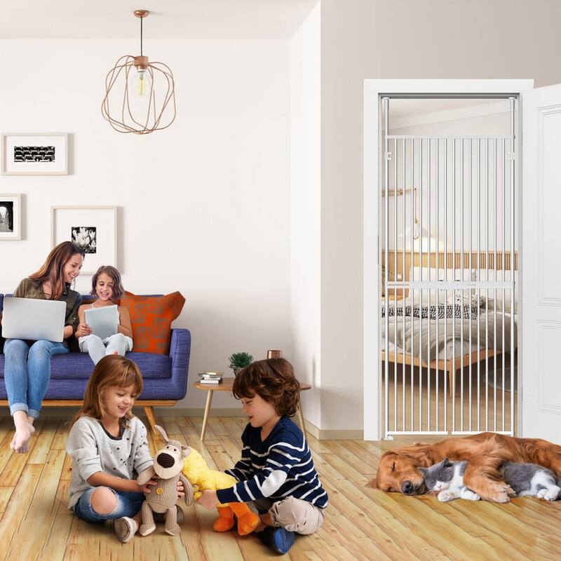 Adjustable Extra Tall Pet Gate, Pressure Mounted, for Cats and Pets - M---33.07in-36.22in