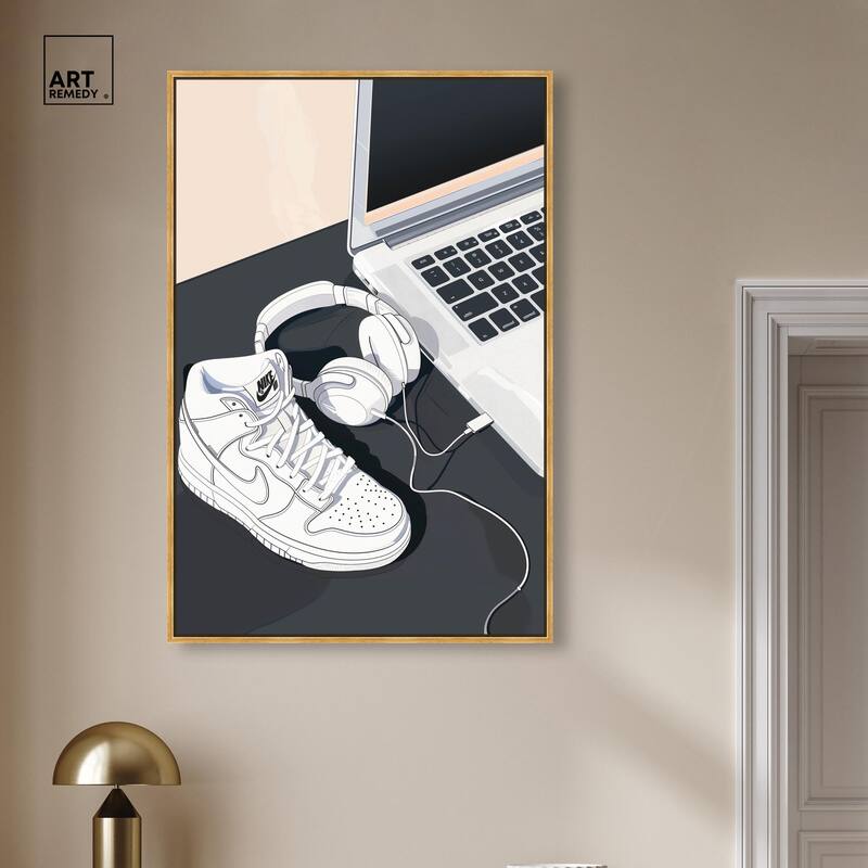 Laptop Sneaker Study Canvas by Art Remedy
