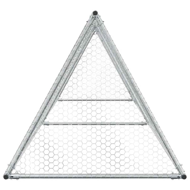 vidaXL Chicken Cage Animal House Coop Shed Backyard Silver Galvanized Steel