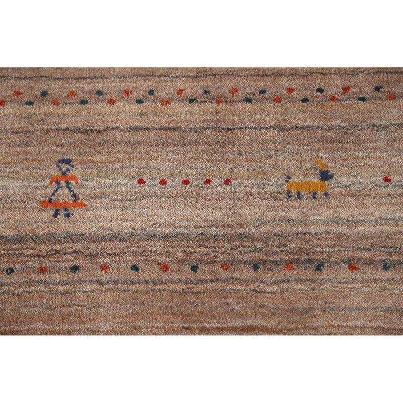 Hand Knotted Oriental 100% Wool Carpet Tribal Tribal Brown Gabbeh Area Rug - 11' 7'' X 9' 0''