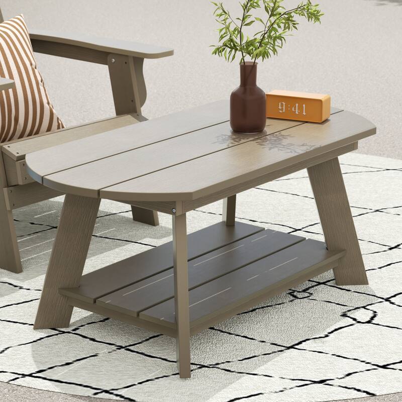Vineyard HIPS Outdoor Eco-Friendly All Weather Adirondack Coffee Table - Taupe