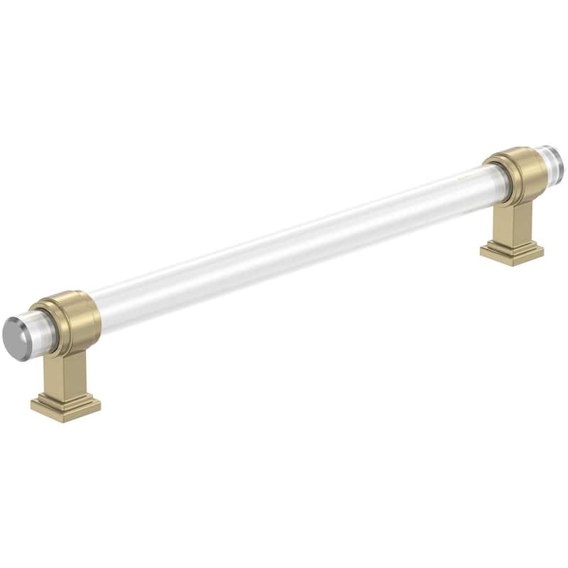 Amerock BP36661 Glacio 8" Center to Center Bar Cabinet Pull - Clear / Golden Champagne