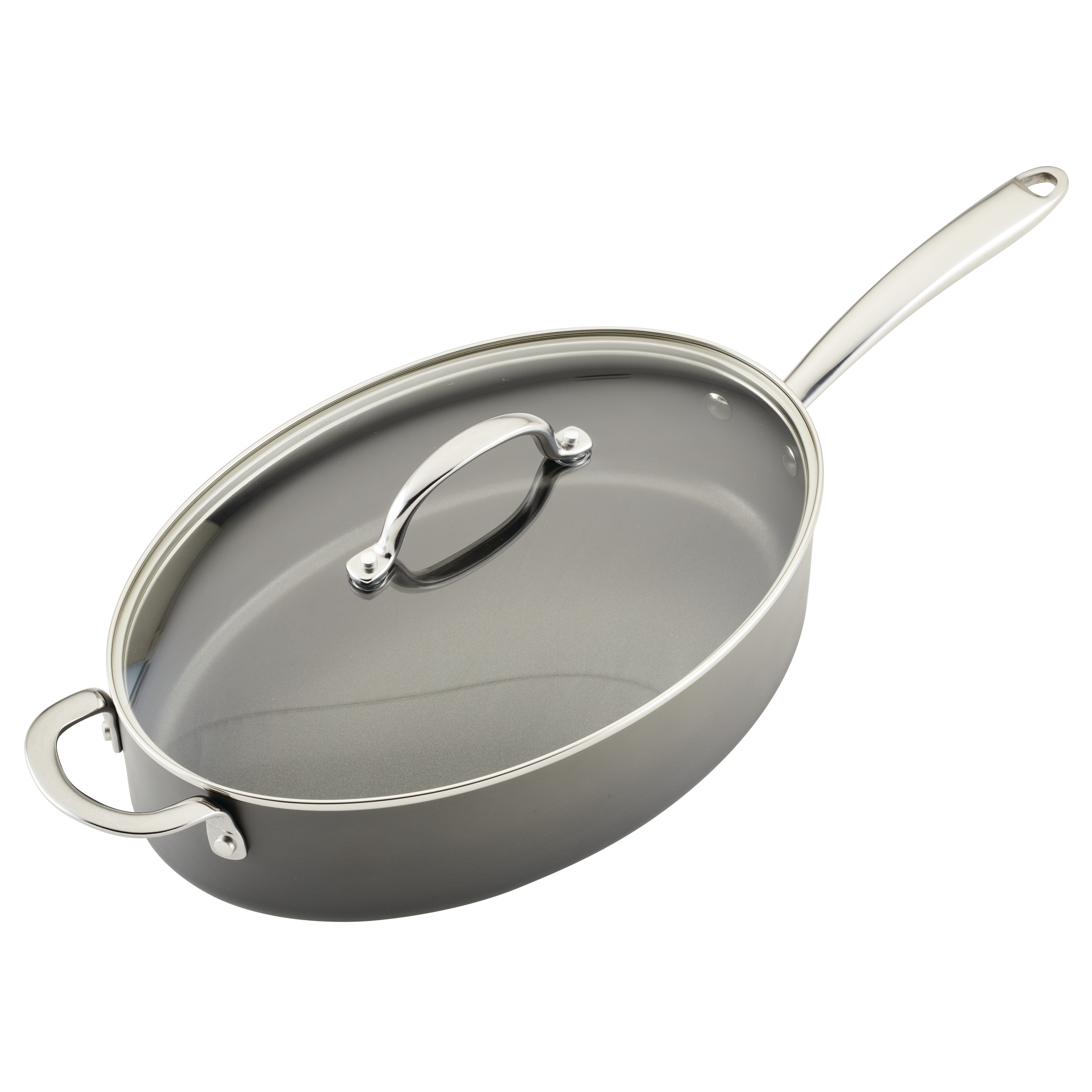 4.5-Quart Hard Anodized Nonstick Saucier Pan with Lid and Helper Handl –  Rachael Ray