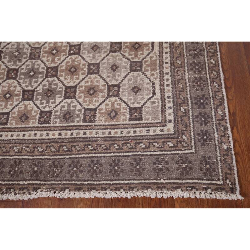 Distressed Balouch Persian Vintage Runner Rug Handmade Wool Carpet - 3'2" x 9'5"