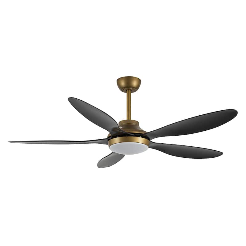 52" Antique Brass Smart Ceiling Fan with Light and Remote, App Control, Voice Control