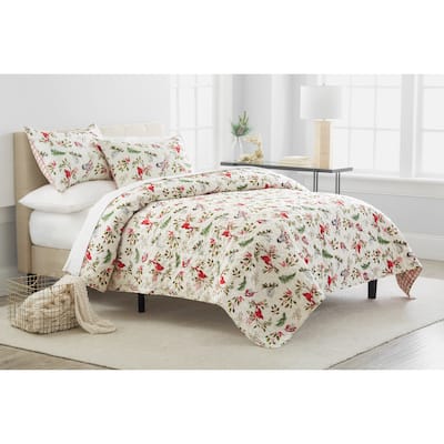 Nature's Holiday Cotton Quilt Set - Reversible and Machine Washable