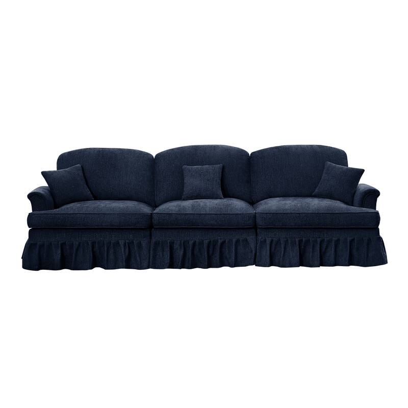 GDFStudio - Elegant Mid Century 3-Seater 107" Chenille Sofa with Flared Arms