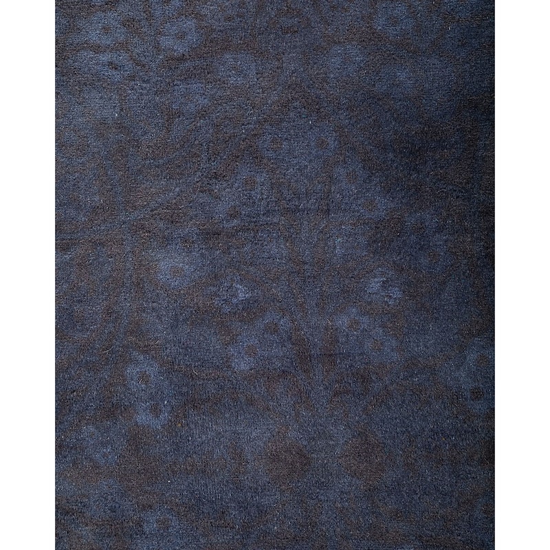 Overton Hand Knotted Wool Vintage Inspired Modern Contemporary Overdyed Gray Area Rug - 9' 2" x 16' 4"