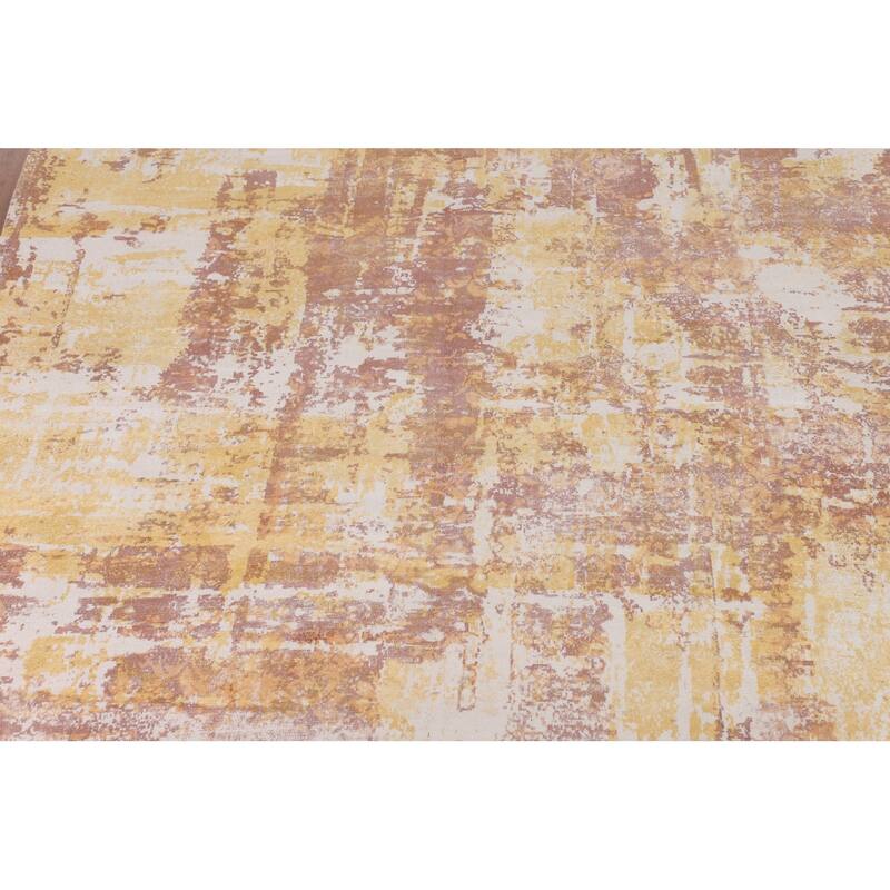 Abstract Area Rug Hand-Knotted Living Room Wool Carpet - 7'11" X 10'3"