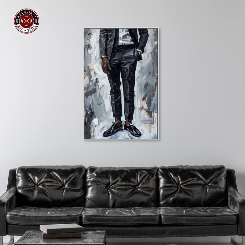 Notoriart Man Of Style Framed Men Style 1 Piece Canvas Wall Art