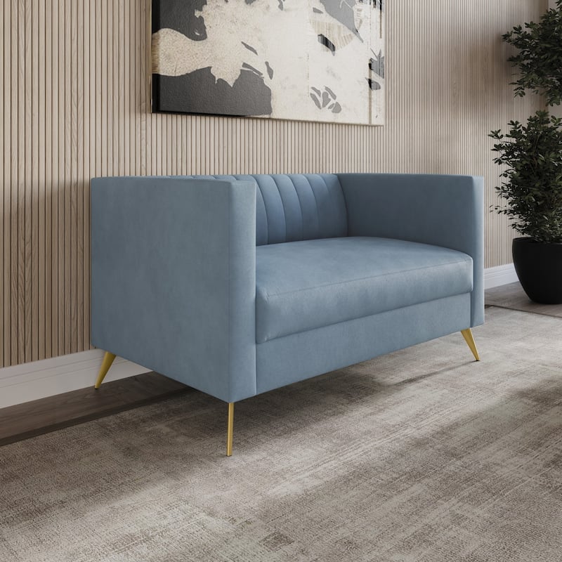 Clayfell Weiss Velvet Square Arm Chair/ Loveseat/ Sofa