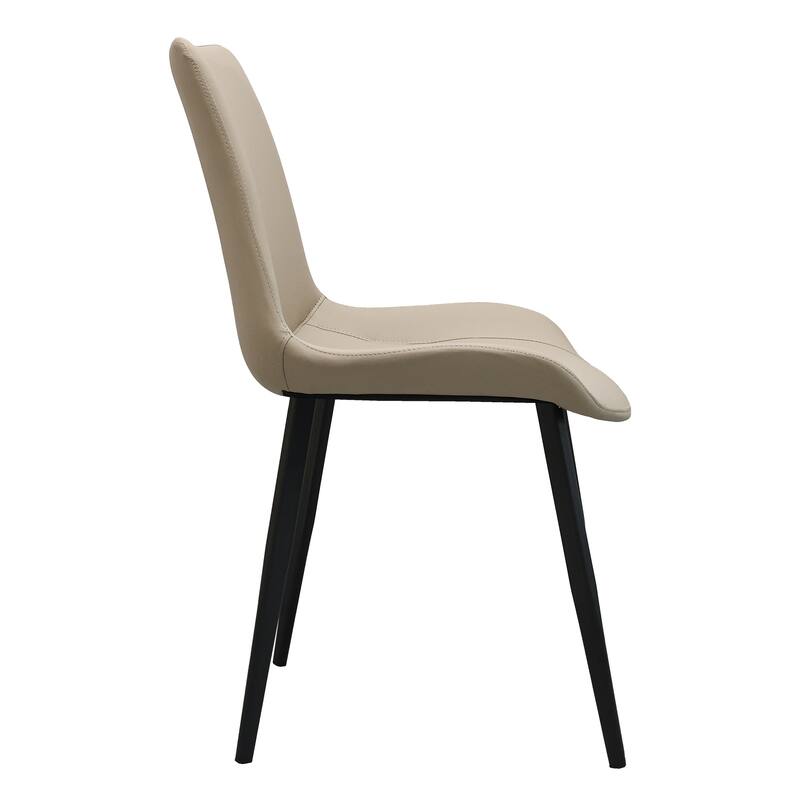 PU Leather Dining Chair with Metal Legs, Modern Upholstered Chair Set of 2 for Kitchen, Restaurant, Living, Meeting Room