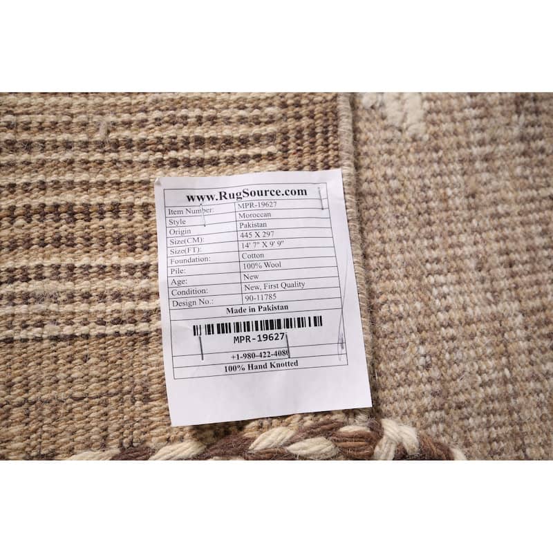 Moroccan Large Abstract Area Rug Handmade Wool Carpet - 9'9"x 14'7"