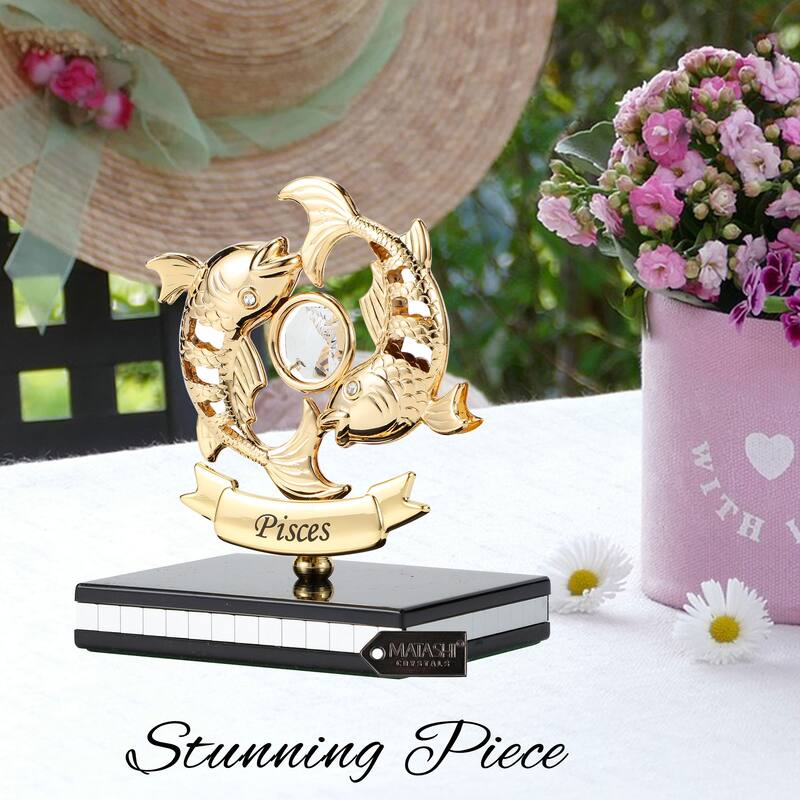 Matashi 24K Gold Plated Zodiac Astrological Sign Pisces Figurine