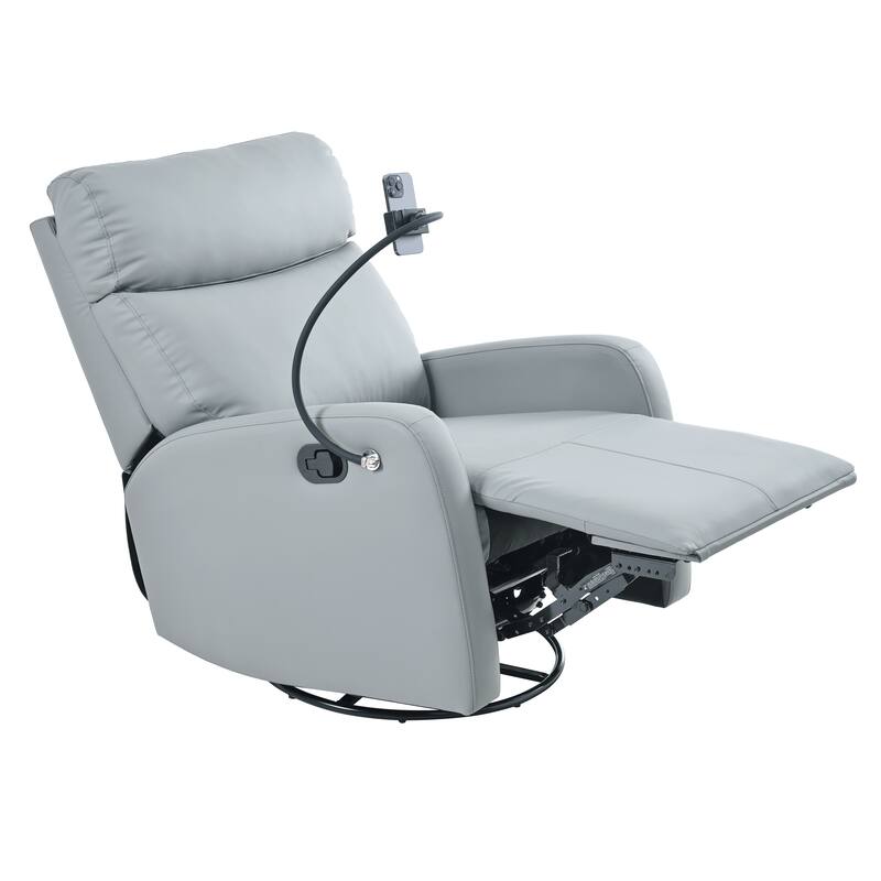 GDFStudio - PU Swivel Rocker Recliner with 360° Motion & Manual Control