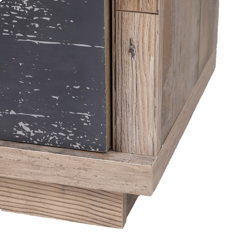 Brown Wood Rustic Style 4-Drawer with 1-Sliding Door Storage Cabinet