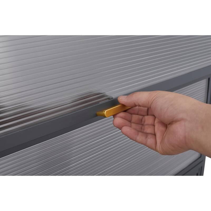 Anmytek 73'' Gray Metal Kitchen Pantry Cabinet with Shelves Enclosed Storage for Kitchen, Dining Room