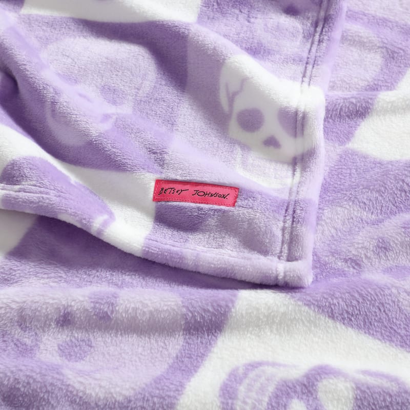 Betsey Johnson Printed Ultra Soft Plush Fleece Throw Blanket