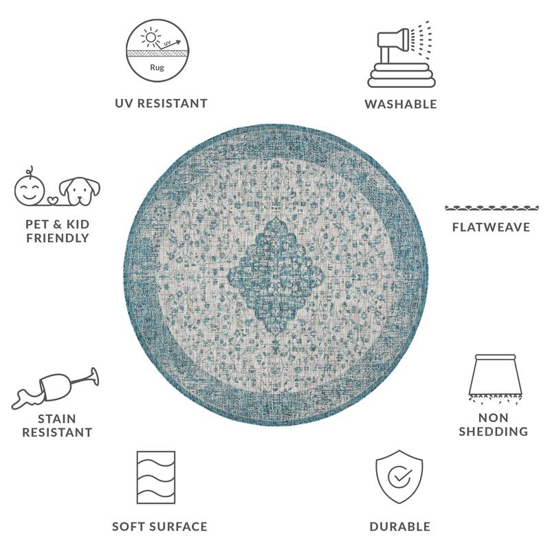 SAFAVIEH Courtyard Boud Indoor/ Outdoor Waterproof Patio Backyard Rug