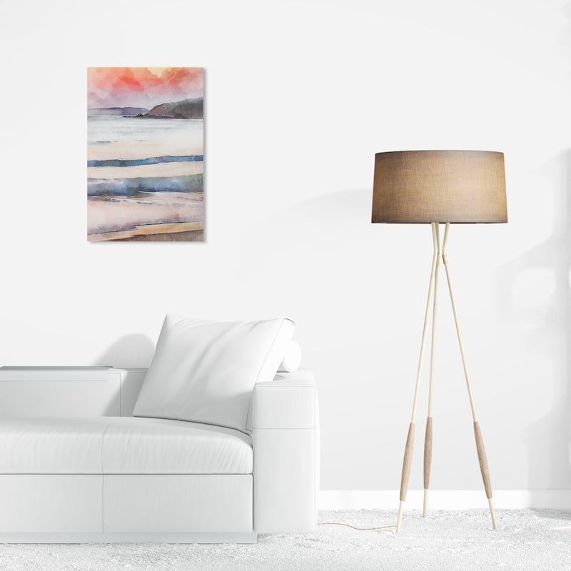 Wynwood Studio Canvas Nautical and Coastal Amber Sky Beach Green and Nautical & Coastal Wall Art Canvas Print - 24 x 16