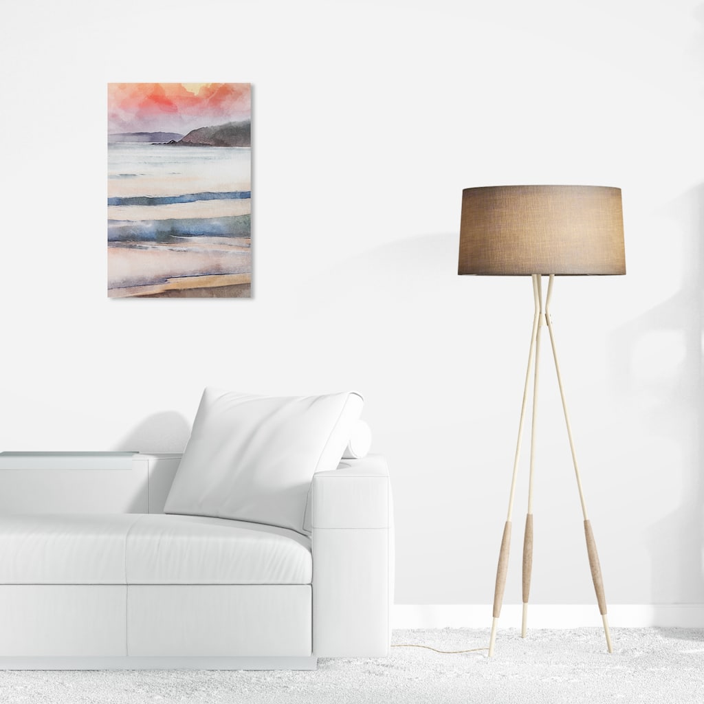 Wynwood Studio Canvas Nautical and Coastal Amber Sky Beach Green and Nautical & Coastal Wall Art Canvas Print