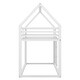 preview thumbnail 7 of 11, White Twin over Twin Metal House Bunk Bed with Built-in Ladder