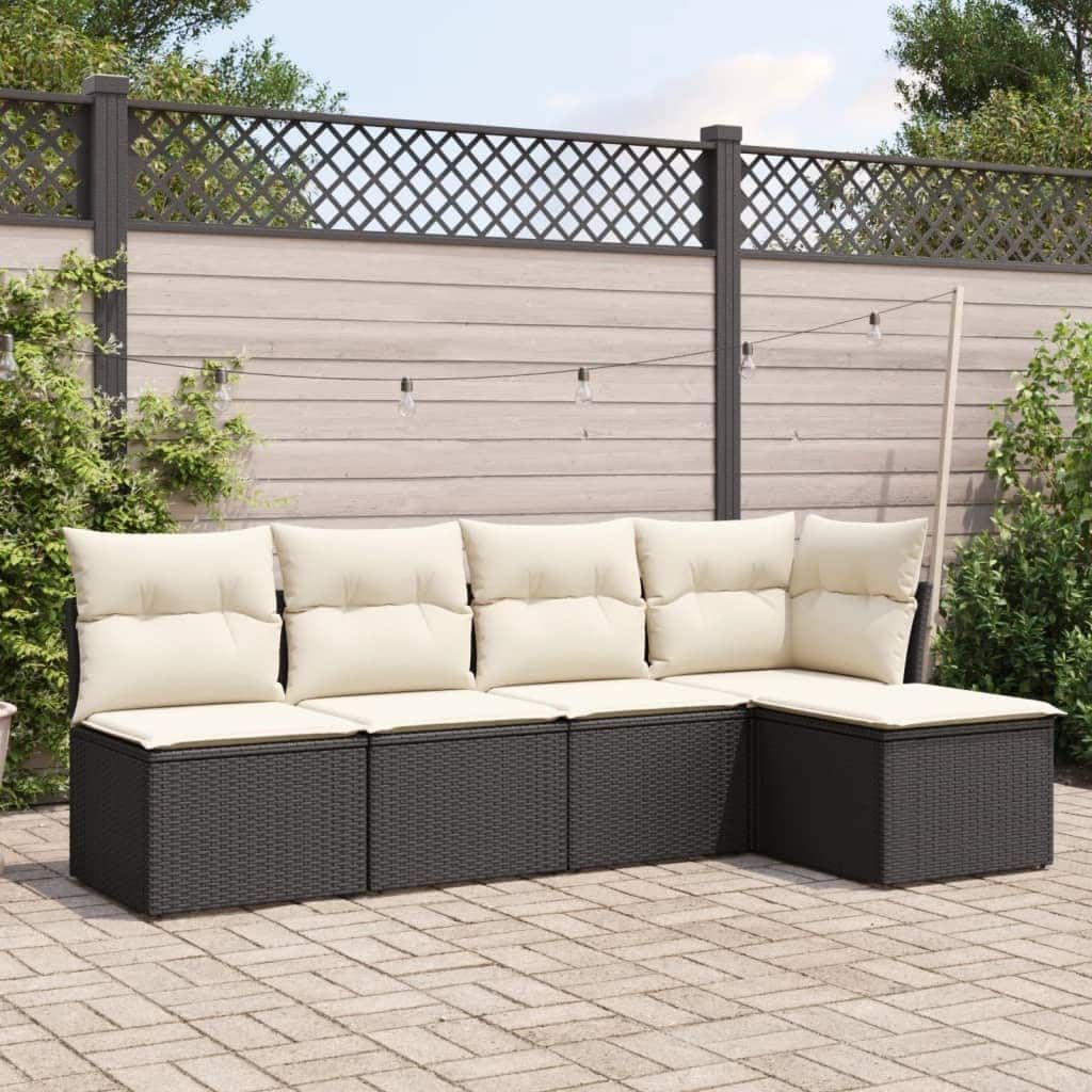 vidaXL Garden Sofa Set Black - 21.7 x 21.7 x 14.6