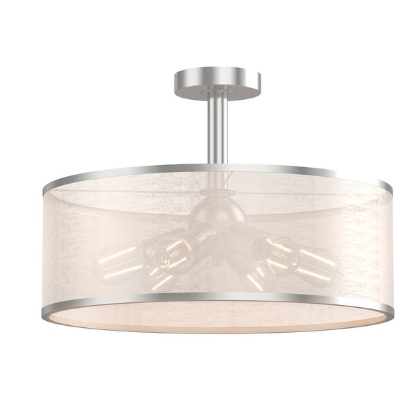 Costway 6-Light Semi Flush Mount Ceiling Light Pendant Lamp w/ Fabric