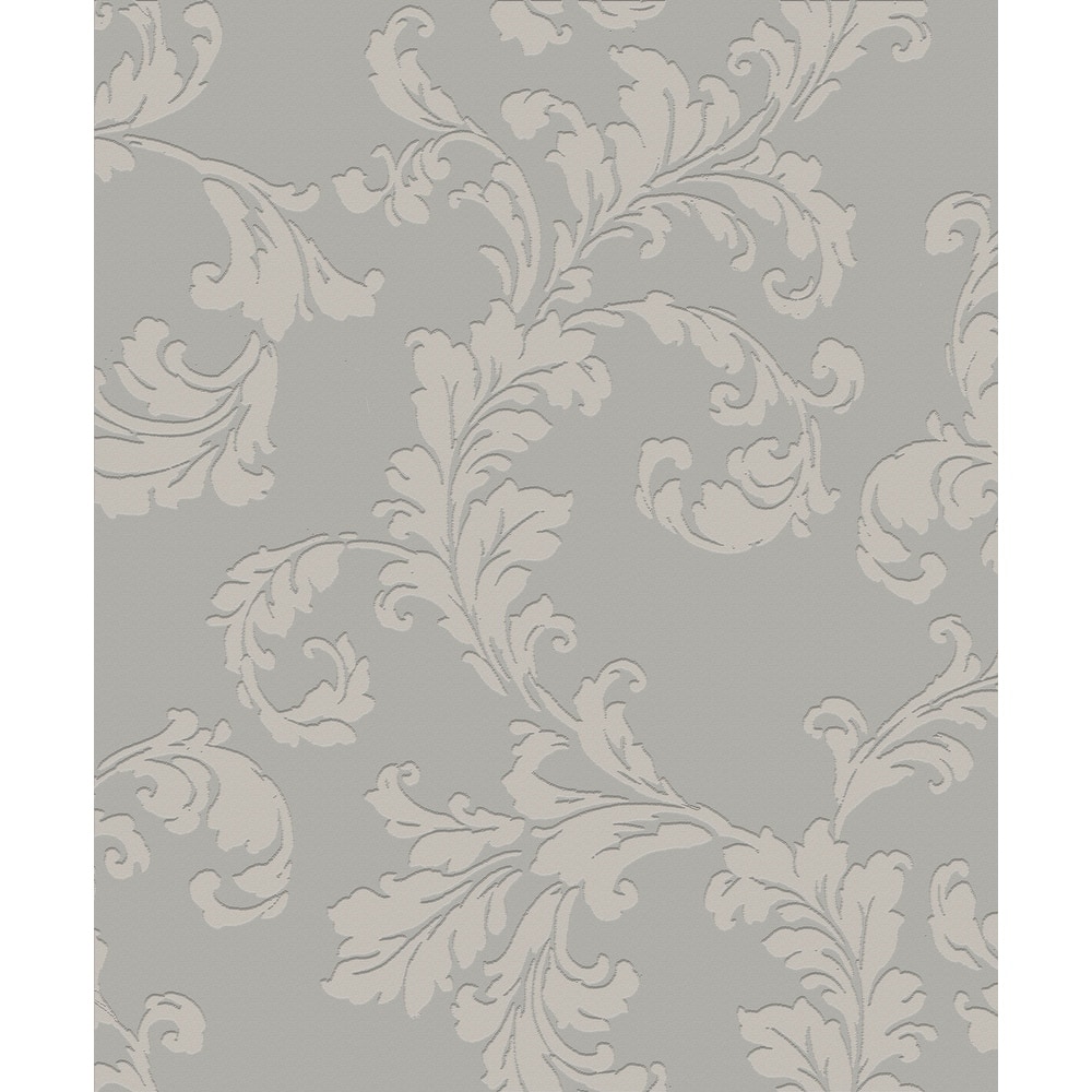 Galerie Wallcoverings Emporium 3D Embossed Floral Acanthus Trail Non-woven Glitter Wallpaper Roll