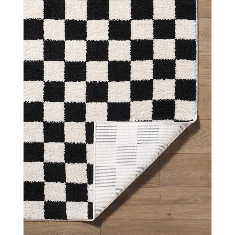 Livabliss Scandinavian Fossay Shag Stripe Washable Area Rug