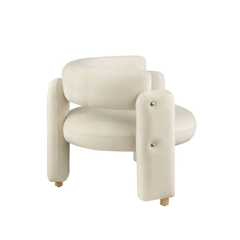 Modern Accent Chair With Solid Wood Frame, For Living Room, Bedroom, Lounge Area, Office