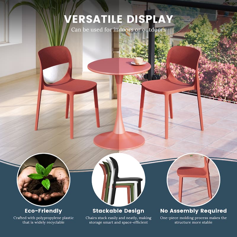 Frond and Form Outdoor Stacking Dining Side Chair (Set of 2)