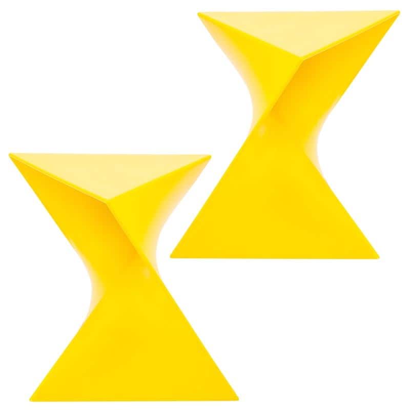 Randolph Modern Indoor Lightweight Side Table with Triangular Curved Design Accent End Table for Home Living Room or Bedroom