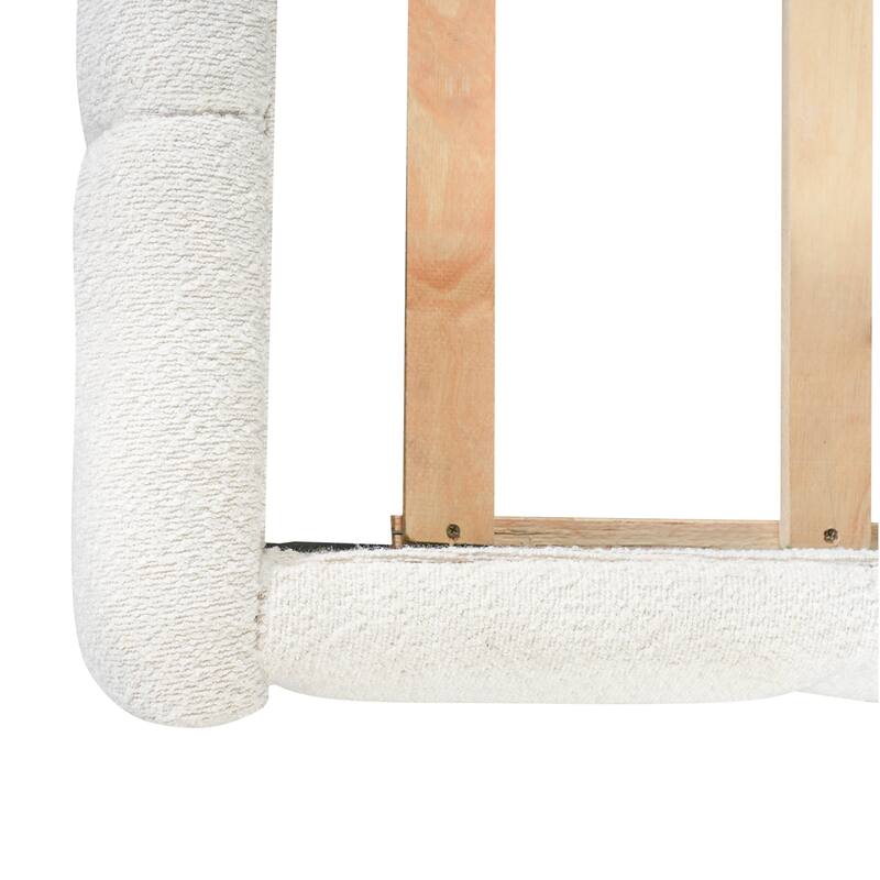 Christopher Knight Home - Modern Boucle Upholstered Platform Bed with Vertical Tufted Headboard