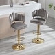 preview thumbnail 26 of 36, HOMEFUN Velvet Swivel Adjustable Height Scallop Bar Stools With Footrest(set of 2)