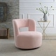 preview thumbnail 10 of 25, Swivel Barrel Chair with Soft Teddy Fabric, Comfy Round Accent Chair for Living Room Light Pink