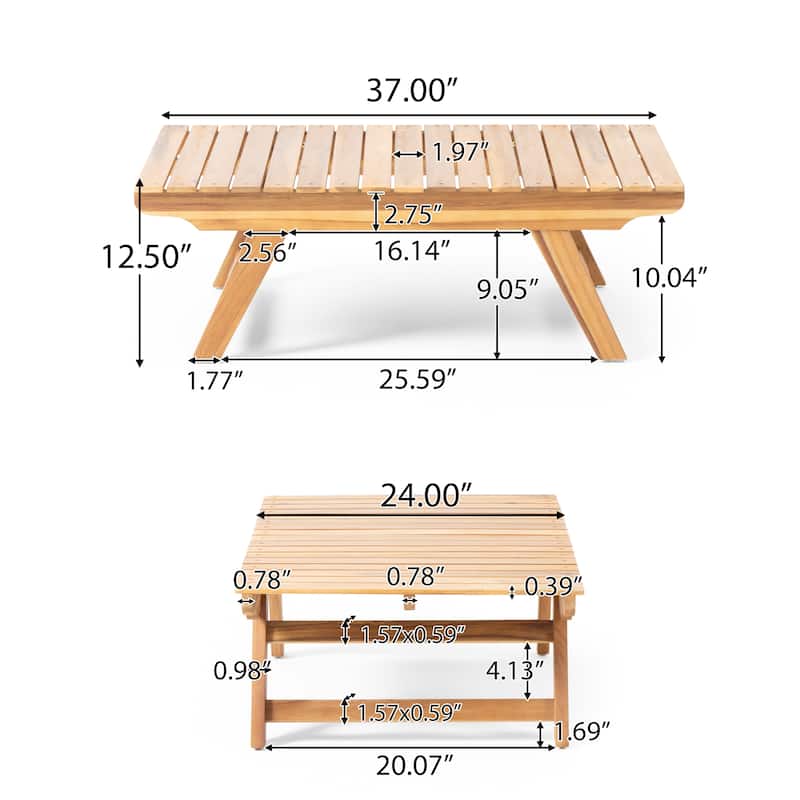 Sedona Acacia Wood 4-piece Outdoor Chat Set by Christopher Knight Home