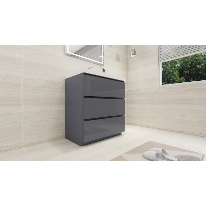 Aron 30'' Freestanding Vanity with Reinforced Acrylic Sink