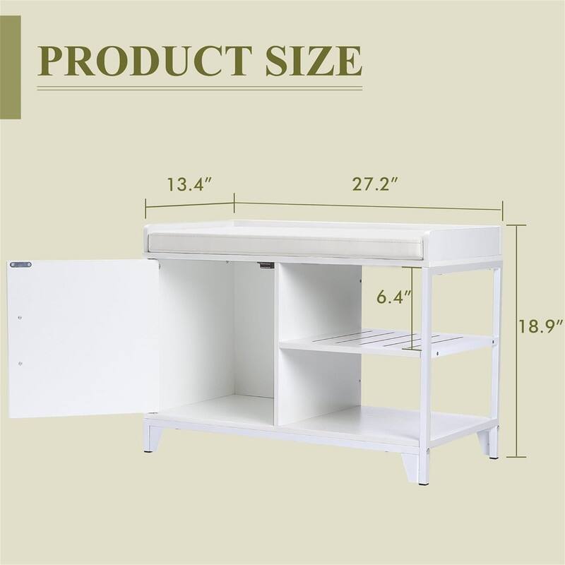 Bench for Entryway 2-Tier Shoe Rack - 27.4"D x 18.9"W x 13.4"H