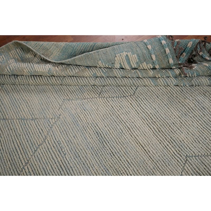 Moroccan Oriental Large Area Rug Handmade Wool Carpet - 12'2" x 16'1"