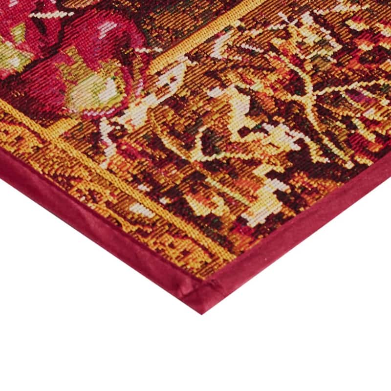 Violet Linen Fall Harvest Collection - Tapestry Pumpkins and Autumn Leaves Design - 19" X 27" Area Rug - 19" x 27"