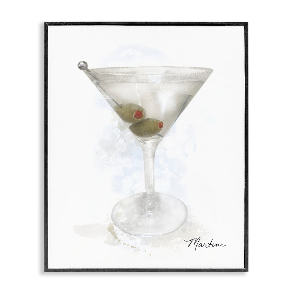 Stupell Soft Muted Martini Framed Giclee Art Design By Matthew Piotrowicz