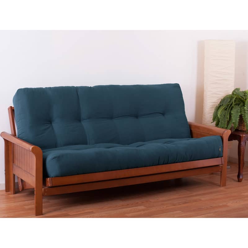 9-inch Thick Twill Futon Mattress (Twin, Full, or Queen) - Indigo - Full