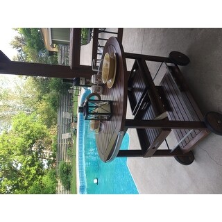 Tillary Outdoor Aluminum Wood Drop Leaf Bar Cart by Christopher Knight Home