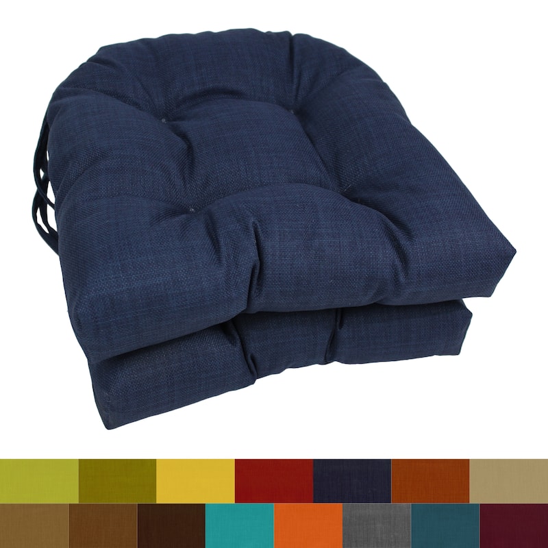 16-inch U-shaped Indoor/ Outdoor Chair Cushion (Set of 2) - 16" x 16"