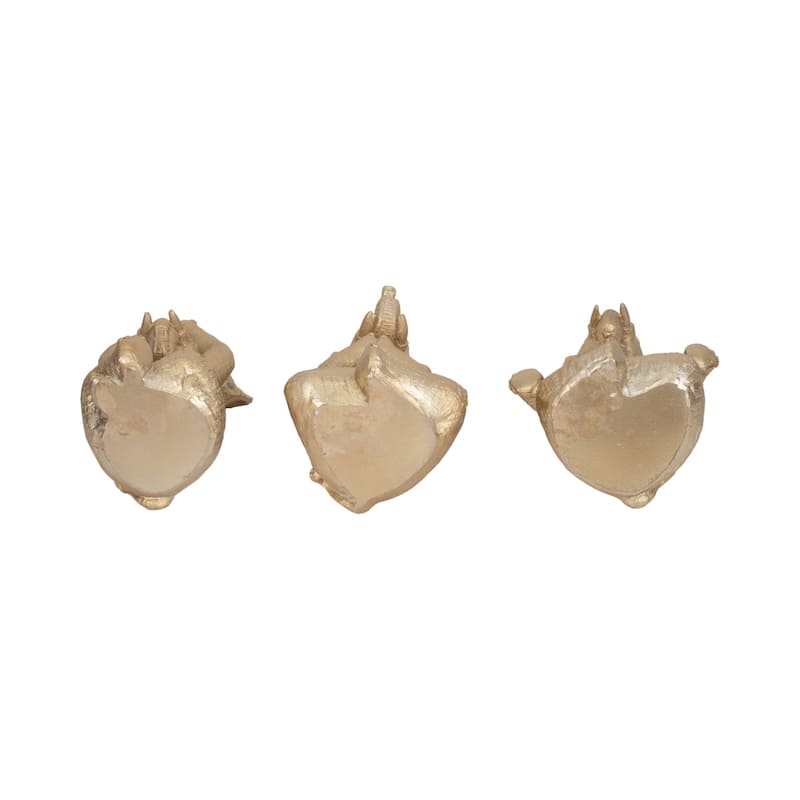 Decorative Resin Elephant Figurines with Yoga Poses - Set of 3, 8"